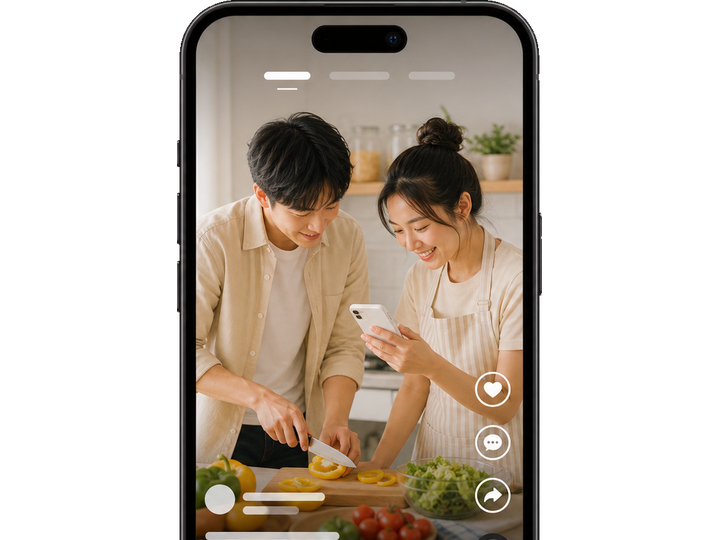 短视频与生活动态界面示意